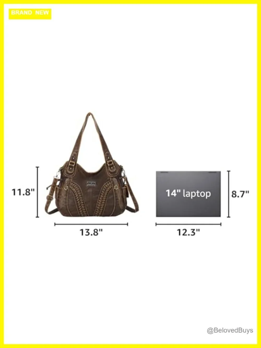 Washed PU Leather Hobo Tote Shoulder Handbag